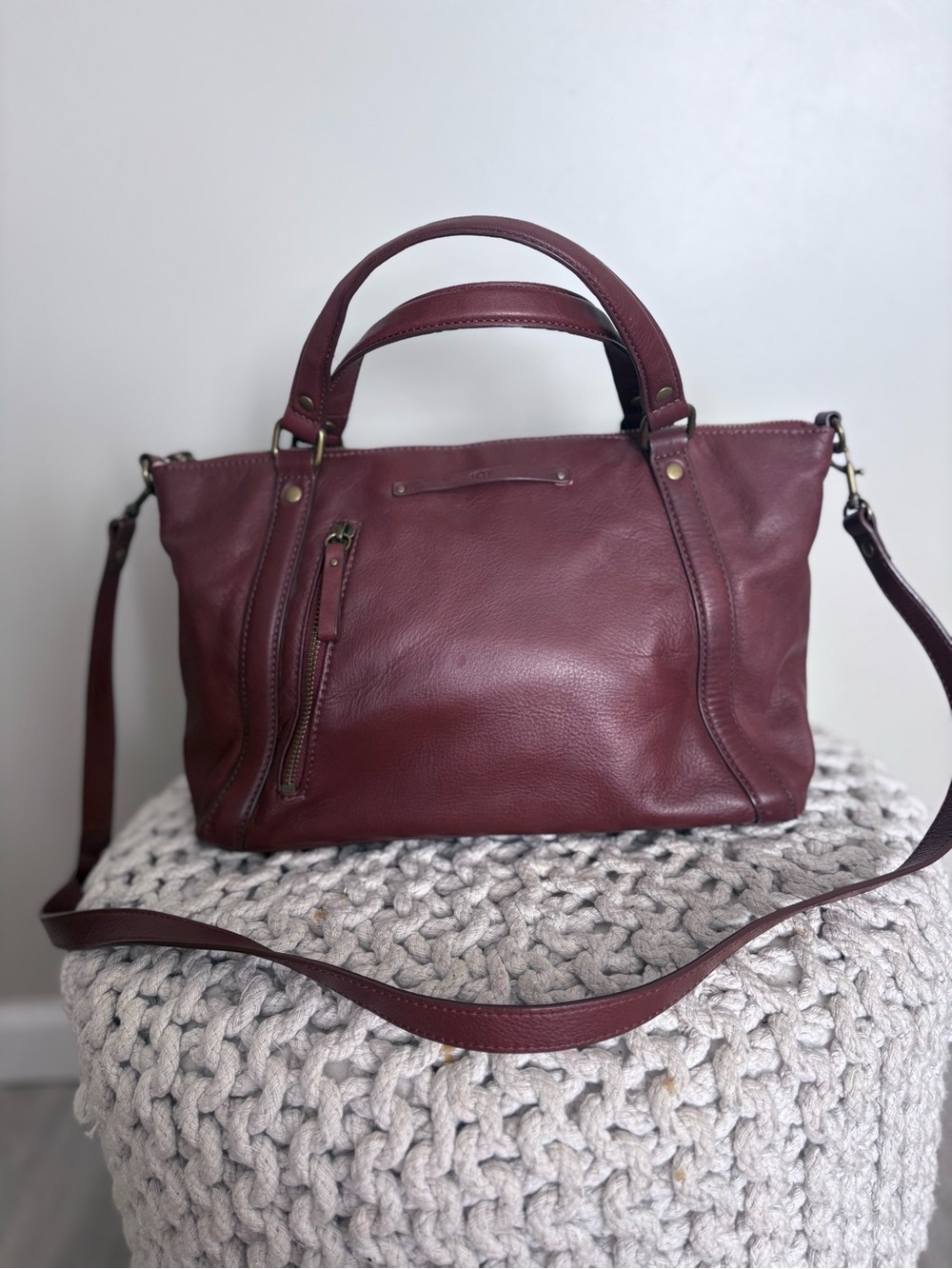 Ugg Burgundy Leather Shoulder Bag